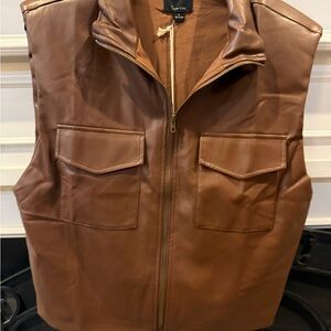 Lumiere Chocolate Brown Leather vest